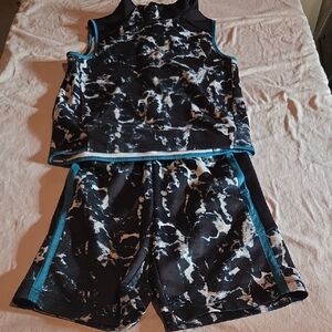 Old Navy Black and Blue Activewear Set